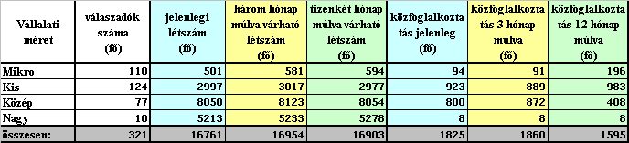 A közfoglalkoztatottak mozgása elsősorban a szakképzettséget nem igénylő egyszerű foglalkozásúaknál várható az előrejelzések szerint, ahol 221 fő belépővel és 187 fő kilépővel számolnak a felmérésben