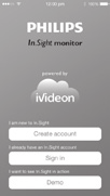 Philips InSightHD + Create account ios Android Tartsa stabilan a mobilkészülékét a QR-kód szkennelése közben.