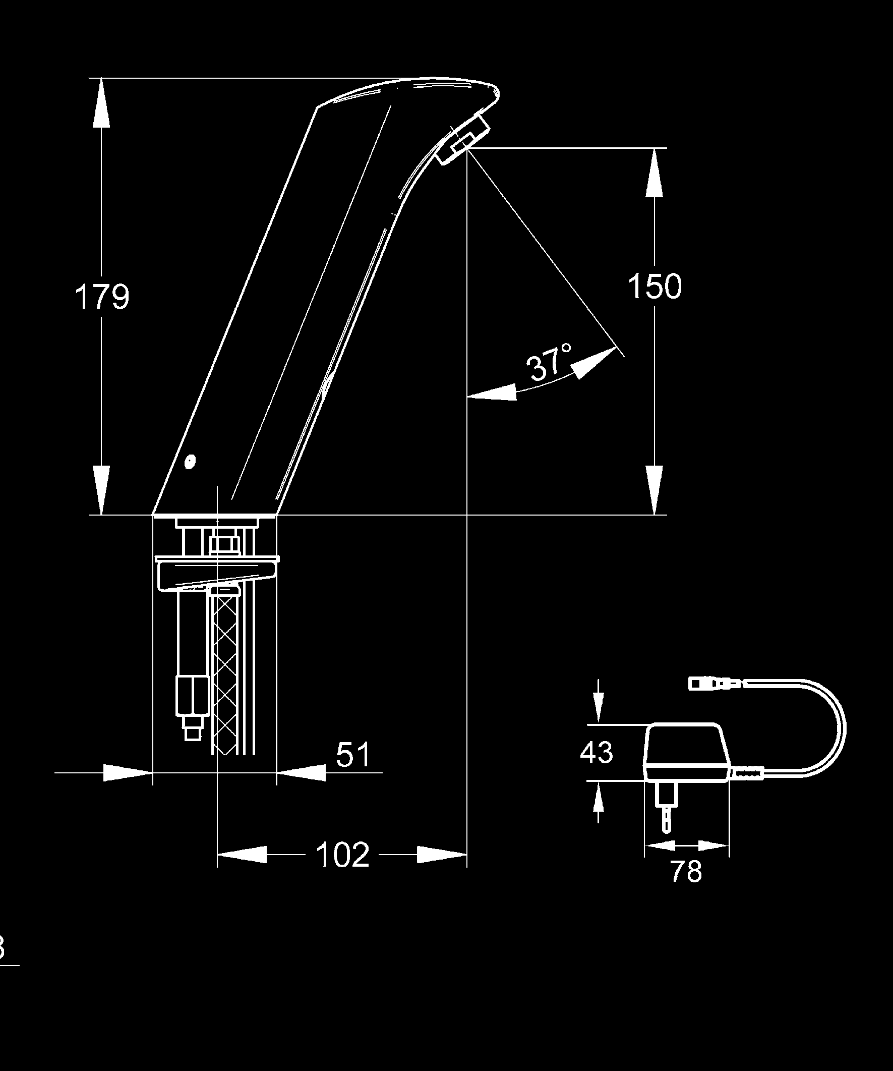 AQUA133 7612982109782 350, Rendelhető 2010 áprilistól PROTRONIC-S - keverőcsaptelep hálózati működtetéssel PROTRONIC-S