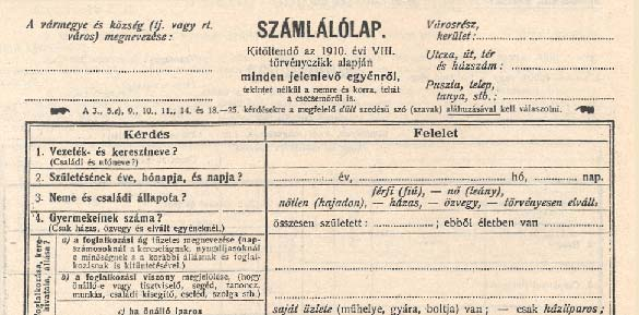 816 CZIBULKA ZOLTÁN fővárosban már egyedi, személyenkénti összeíróíveket használtak.