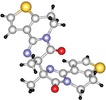 Synthesis of Thienopyridine Derivatives 127 SCEME 3 FIGURE 3 Perspective view of dihydroimidazothienopyridone derivative (11).