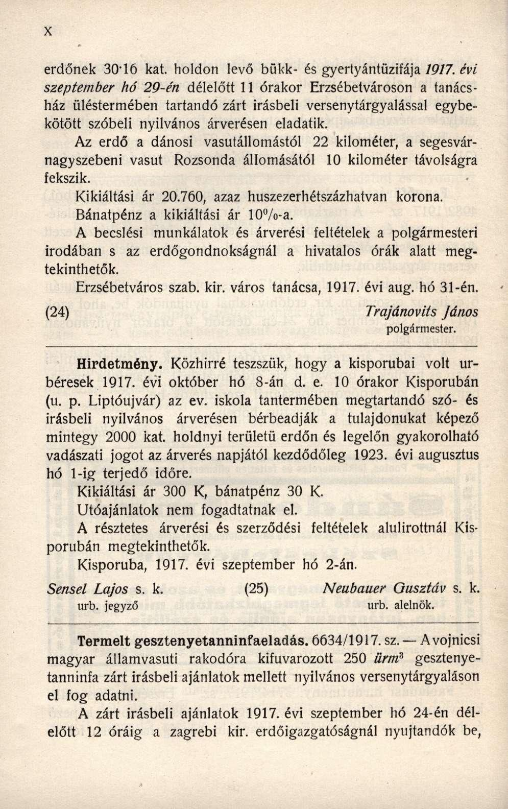 erdőnek 30T6 kat. holdon levő bükk- és gyertyántüzifája 79/7.