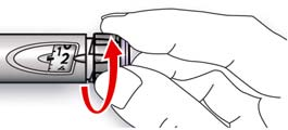 Tartsa a tűt egyvonalban az injekciós tollal, és felhelyezés közben tartsa egyenes helyzetben (a tű típusától függően csavarja vagy nyomja)