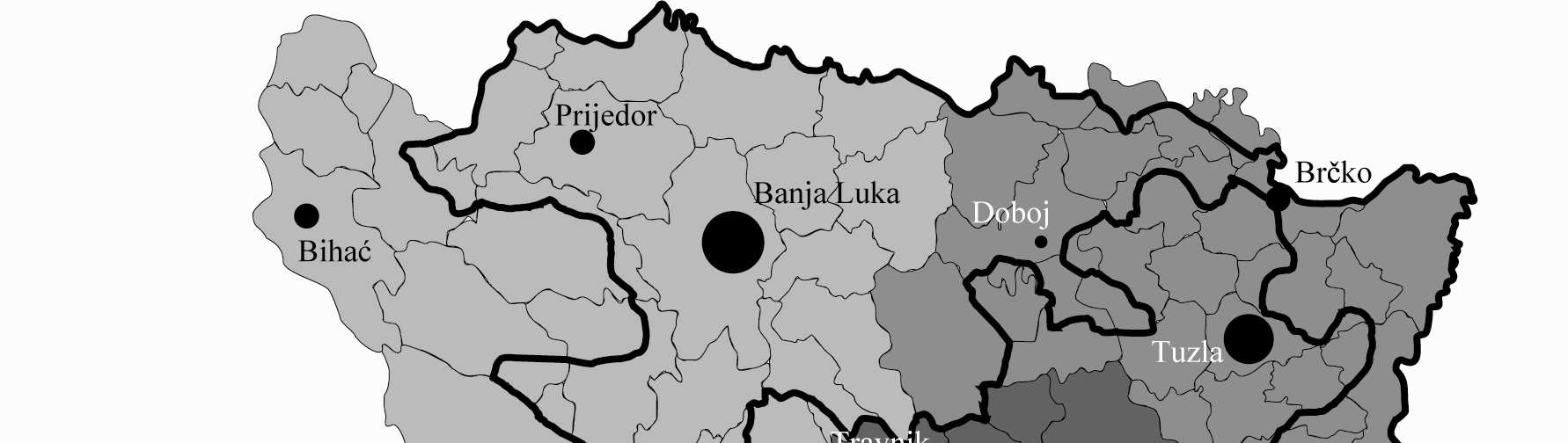 (80 km) nem tudott önálló regionális léptékű vonzáskörzetet kialakítani (ROGIĆ, V. 1977) (1. ábra).