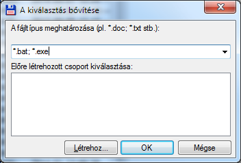 11. ábra Csoport kijelölése {á:m1e3a11.png} A kijelölés után az F5 funkcióbillentyűvel vagy a Másolás nyomógombbal lehet átmásolni a kijelölt fájlokat a célmappába.