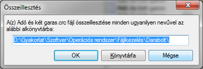 A darabolás után több sorszámozott fájldarab és egy CRC (Cyclic Redundancy Check; ellenőrző összeg, kontrollszumma) kiterjesztésű önellenőrző fájl jön létre.