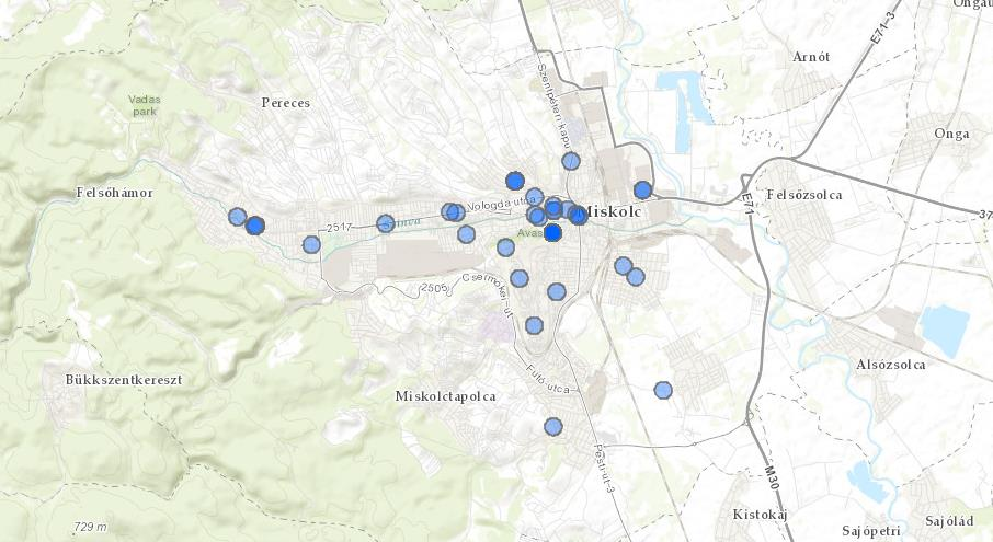 Miskolc elszámolás-forgalmi pozíciói 61 rekord a HT-ban (25 fiók) Tranzakciók: 163 településről 162