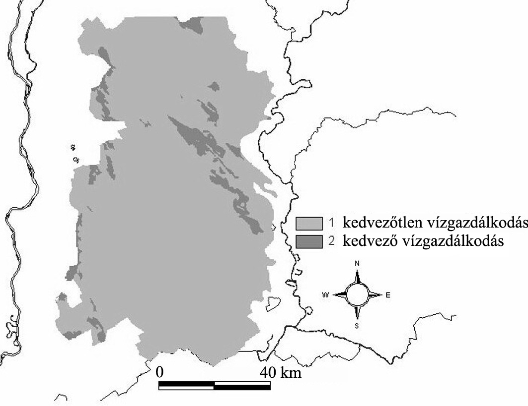 A szárazodás veszélyének többszempontú térbeli elemzése a Duna-Tisza közén 123 8. ábra Vízgazdálkodási szempontból újraosztályozott AGROTOPO fedvény Figure 8.