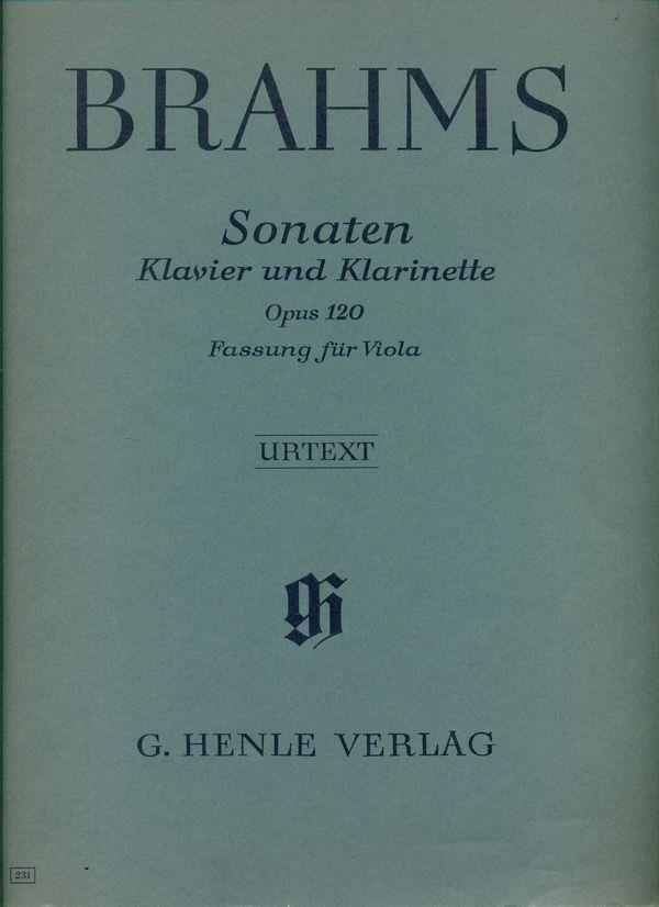 Kották Music Brácsa Viola 27. Brahms, Johannes: Sonaten für Klavier und Klarinette oder Viola. Fassung für Viola. Opus 120 München, c1974, Henle Verlag. VN -. 55; 16 p. 310 mm Paper cover.