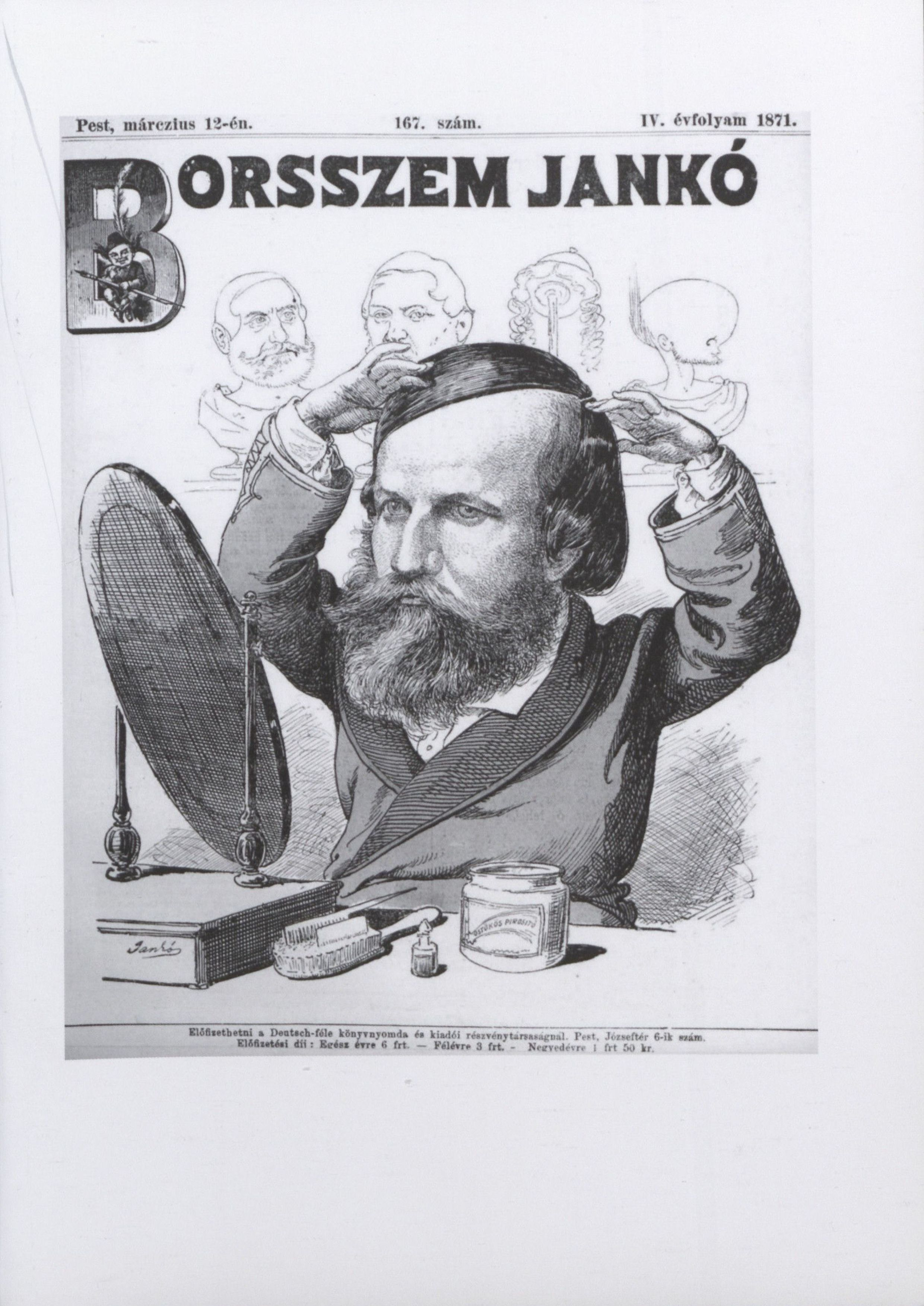 Pest, m&rc/jus 12-én. 1f»7. szám. IV. évfolyam 1871. ORSSZEM JANKÓ ílíbmtbetoi» DeaUch-fol.