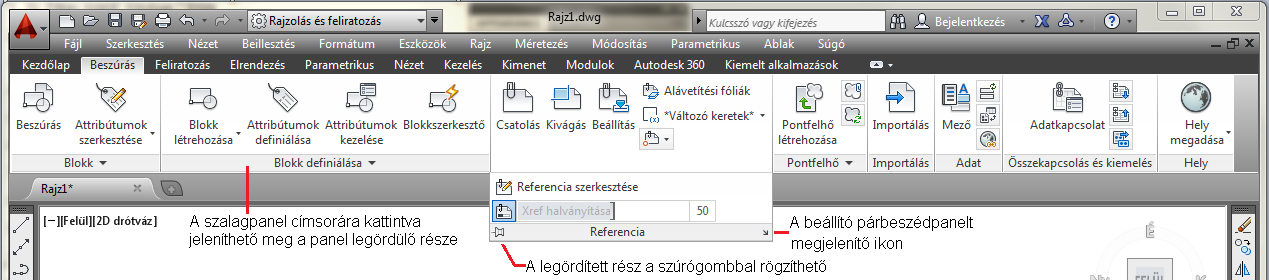 26 BLOKK LÉTREHOZÁSA lettáin. Az ilyen blokkok legalább egy tulajdonsága készletből választható a beillesztés során (lásd az 1. ábrát).