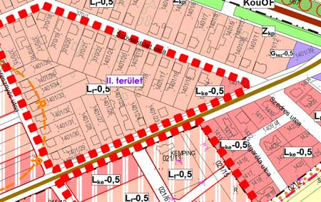 Meglévő állapot Tervezett állapot A III. sz. tervezési területen a 021/14, 021/15 hrsz.