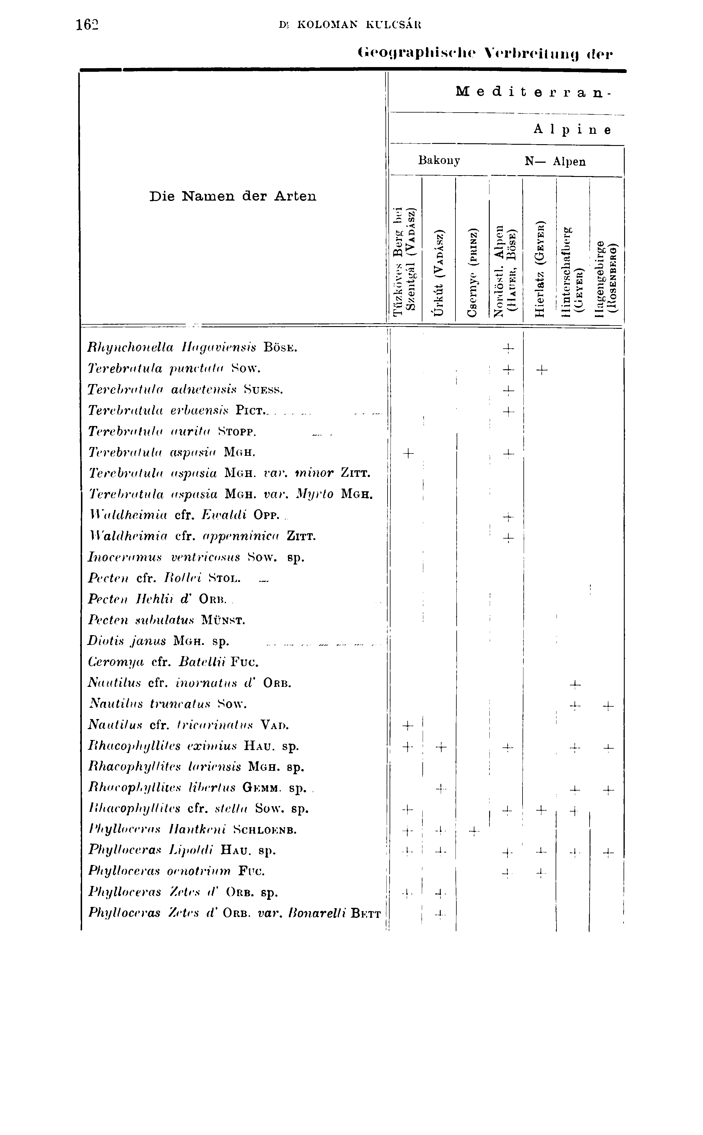 162 Di KOLOMAN KULCSÁU ( ochjrapliischc» r h r o itiim j dór Mediterran A l p i n e Bakony N Alpen Die Namen der Arten N *< fcco 3 ^ > sp - n -O Q N *< Q< > N Z ood o o pq CA ^ : s- K ^ :0 < C ' «i*