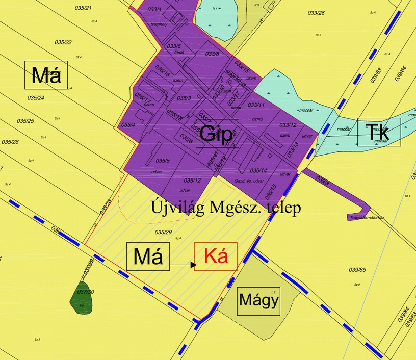 Má > Ká (Turjános dűlő - meglévő telep bővítése) Működő állattartó telep fejlesztési