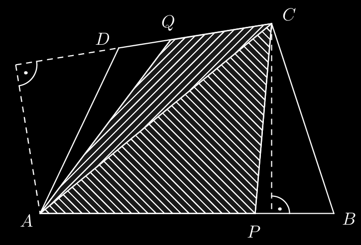 A onvex ABCD négyszögben az AB és CD oldala belső pontjai rendre P és Q, miözben teljesül, hogy AB P B = CD = > 1.