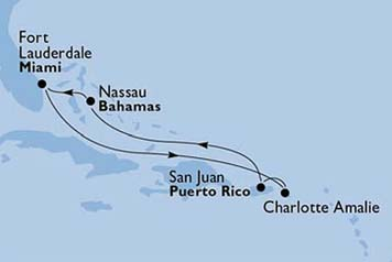 Thomas, Virgin-szk., USA) San Juan (Puerto Rico) Nassau (Bahama-szigetek) 17:00 KARIB-TENGERI BARANGOLÁSOK 1. ÚTVONAL JA ablakos (korlátozott kilátású) kabinban / gyermek (18 éves korig) 98.000 235.