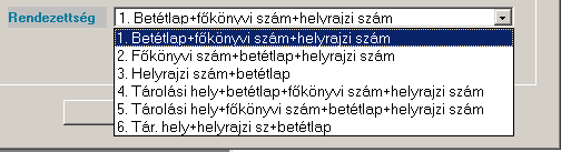 Az ingatlan vagyonkataszter alapján képzett betétlapok alapján lehet lekérdezni a betétlap szerinti listát.