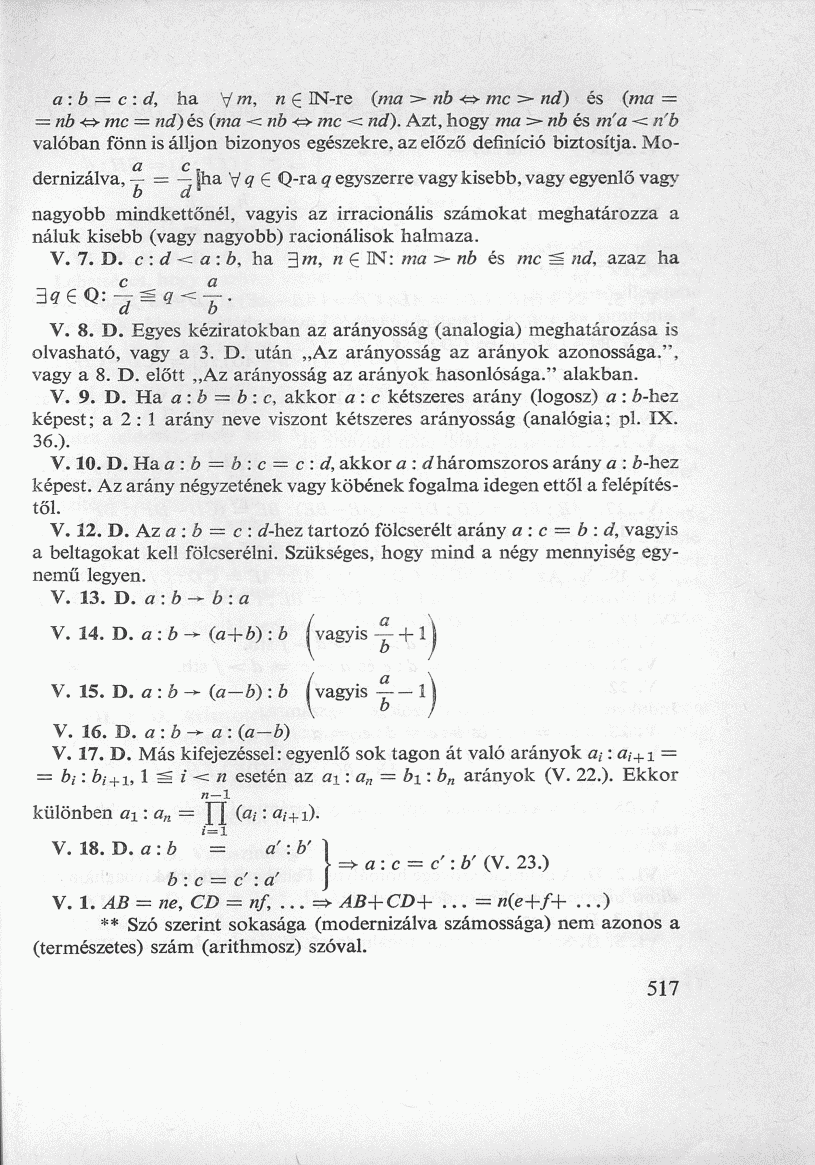 a : b = c : d, ha \/ m, n IN-re (ma ==- «6 <=> wc > «ÍÍ) és (ÍKŰ = = «Z»» wc = «É?