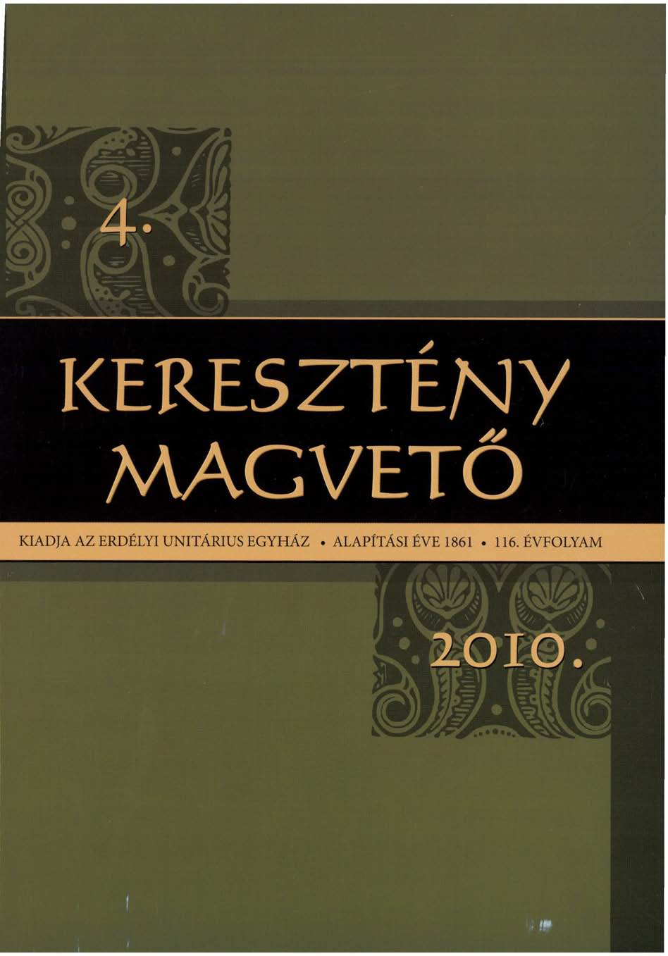 4- KERESZTÉNY MAGVETŐ KIADJA AZ ERDÉLYI