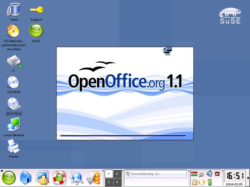 O p e r á c i ó s r e n d s z e r e k (SuSE Linux 9.0) 2. F e l a d a t a) Az OpenOffice szövegfeldolgozó szoftverben hozzon létre egy Óravázlat nevő dokumentumot.
