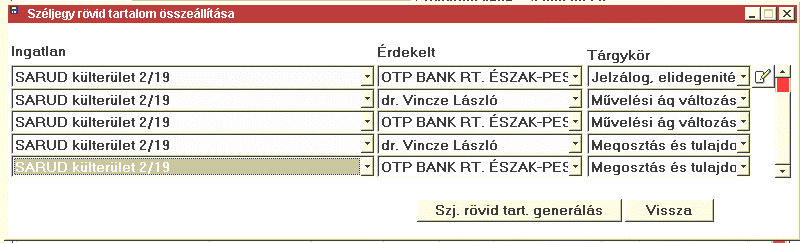 Széljegy rövid szöveges tartalmának generálása Ahhoz, hogy a beadványról megfelelően tájékozódhassanak az ügyfelek addig is, amíg a végleges átvezetés nem történik meg, nem csak az ügyszámot, hanem