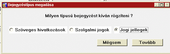 azoknak a befoglaló területtel egyezniük kell. Erre szolgál az Összegzés nyomógomb, ami után az összesítést elvégzi a program alrészletre és a földrészletre. 45. ábra: Területegyenleg 5.2.6.5. Egyéb bejegyzések a tulajdoni lap I.