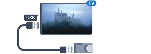 Miután bekapcsolta a TV-t, illessze az USB flash meghajtót a TVkészüléken lévő USB csatlakozók egyikébe. A TV-készülék érzékeli a flash meghajtót, és a képernyőn listát jelenít meg annak tartalmával.