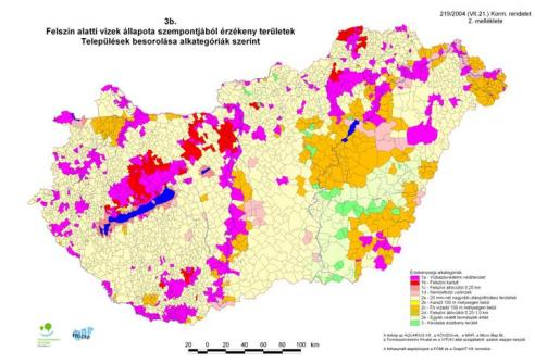 Településrendezés érzékenységi területi-kategóriák csendes