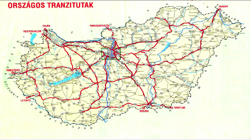 A legfontosabb útvonalak nemcsak belföldi, hanem a tranzit forgalom számára is