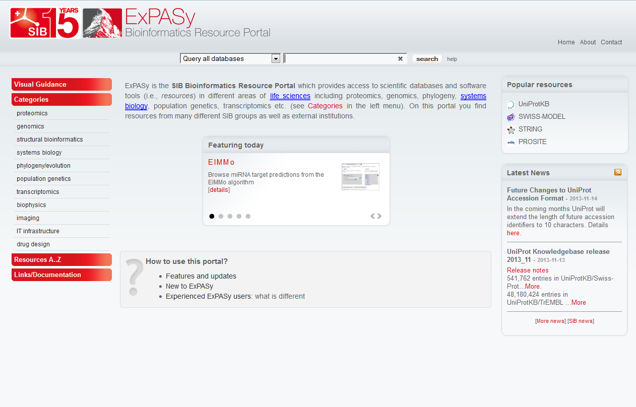 Expasy Tools: http://www.expasy.