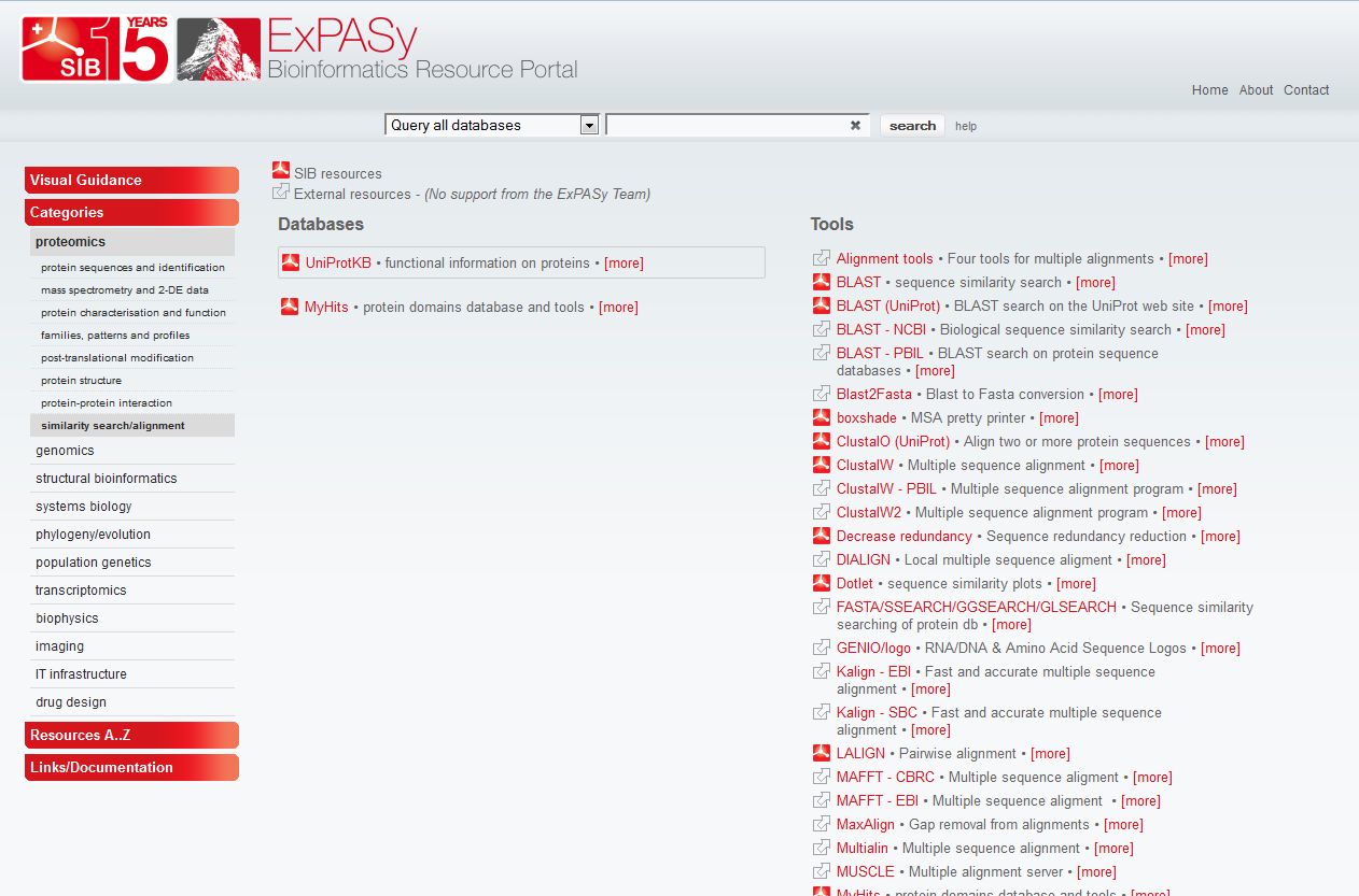 Expasy Tools: http://www.expasy.