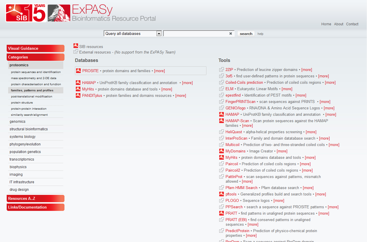 Expasy Tools: http://www.expasy.