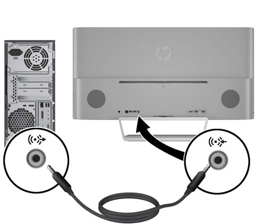3. Csatlakoztasson USB upstream kábelt az USB upstream csatlakozóhoz a monitor hátulján, a másik végét pedig a forráseszköz USB downstream csatlakozójához. 4.