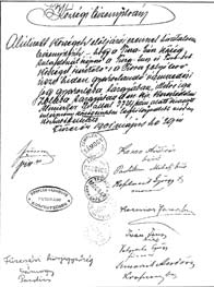 Historické poznatky o vývoji obce Doklad o zriadení notárskeho úradu vo Fišari s podpismi starostov okolitých obcí. Medzi nimi aj podpis lastomírskeho starostu Jána Kačmára Koniec 19. a začiatok 20.