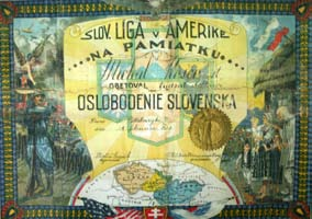 Historické poznatky o vývoji obce 38 Doklad o členstve nášho občana Michala Košča v Spolku Slovenská liga v Amerike Napriek výraznému technickému pokroku a zlepšeniu postavenia sedliakov naďalej