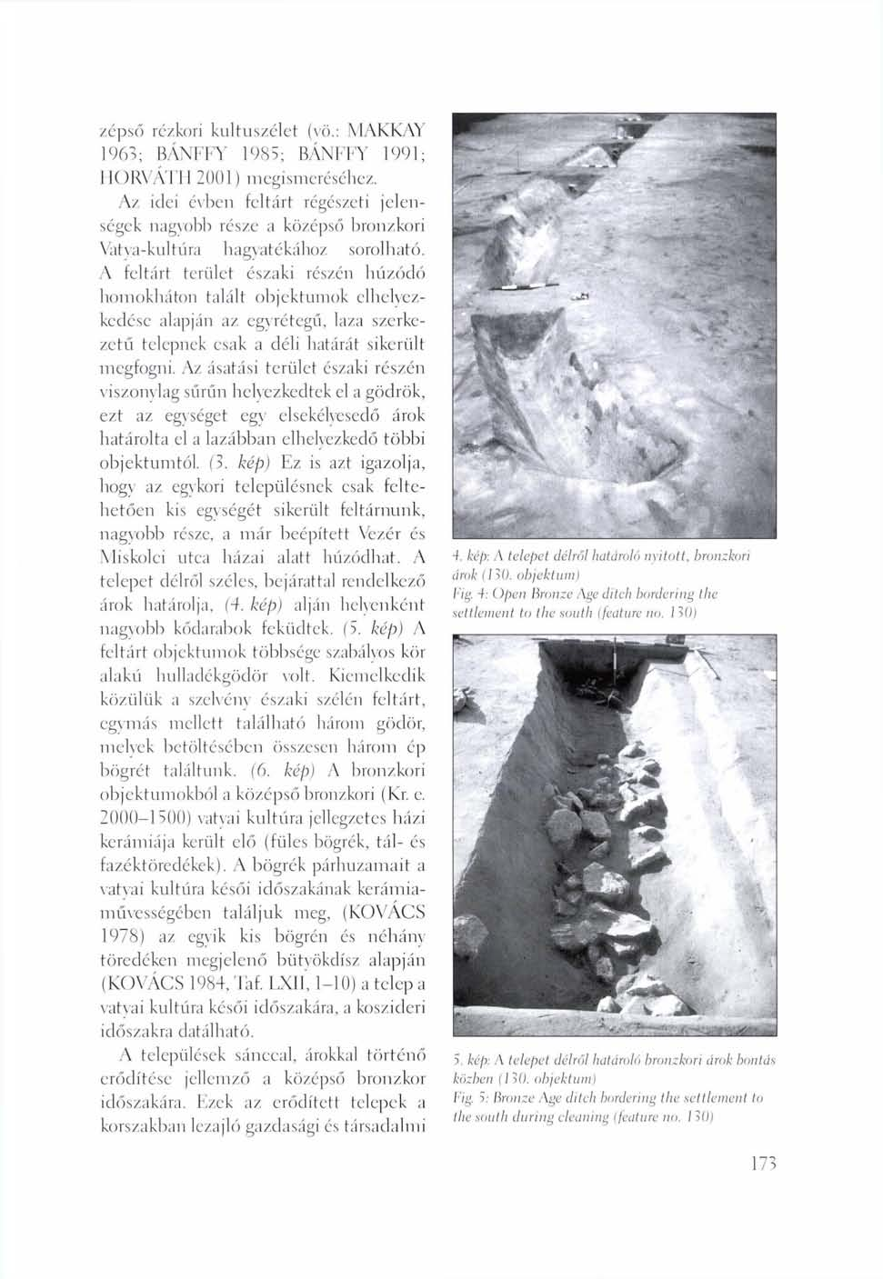 zépső rézkori kultuszélet (vö\: MAKKAY 1963; BÁNFFY 1985; BÁNFFY 1991; HORVÁTH 2001) megismeréséhez.