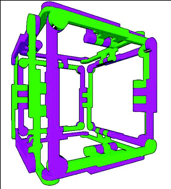 Moveable Cubic ZSF without diagonal Új mechanizmusok a poláris zonoéder átlós merevítése kapcsán.