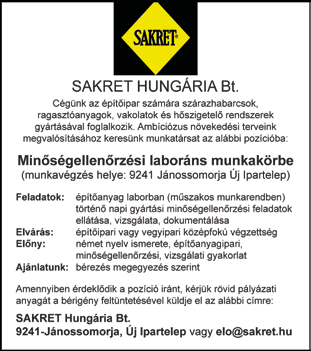 : 06-70-258-7408 Mosonmagyaróvári vendéglátóhelyre főállású pultost keresünk. Tel.: 06-30-204-7616 Gépkocsivezetőt/vezetőnőt keresünk Hegyeshalomba. Német, angol és román nyelv előny. Munkaidő: 18.