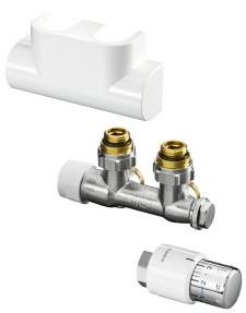 V.Középső vagy 50mm kötéstávval rendelkező radiátorokhoz Danfoss WHX-DUO Design fehér WHX-Duo, sarok, fehér cikkszám:013g4281 WHX-Duo, egyenes, fehér