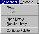 A Component menü New...: Új komponenseket készíthetünk (már ha szükséges). Install...: Kész, vásárolt komponenseket telepíthetünk a Delphi komponenskönyvtárába. Open Library.