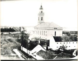 Reformat. templom fotóból összeállított tablón szereplő dátum 1881. április 8.