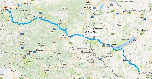 1. nap 585 km 2017. július 23. (vasárnap) 6.00 PREFERÁLT IDŐPONT Indulás Kozármislenyből. Felszállási lehetőség 6.15 PREFERÁLT IDŐPONT Pécs, Dómus parkoló (200 km) 10.