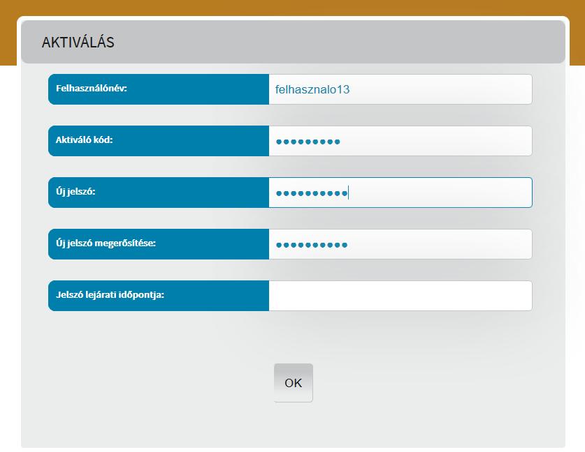 kattintva aktiválhat. Ebben az esetben a kódot a rendszer automatikusan kitölti, Önnek csak a felhasználói nevét és új jelszavát kell megadnia.