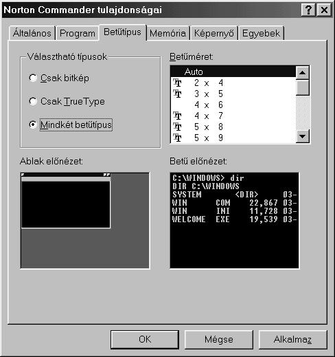 Windows 98 : www.pszfsalgo.hu, : radigyorgy@gmail.com, : 30/644-5111 Csak bitkép Csak TrueType Mindkét betőtípus csak a bitkép betőtípusok. csak a TrueType betőtípusok.