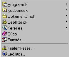 Az [Alkalmaz] gombbal elmenthetjük a változtatásokat anélkül, hogy bezárnánk a párbeszédpanelt. A Start menü programjai fül választásával kapjuk az alábbi párbeszédpanelt.