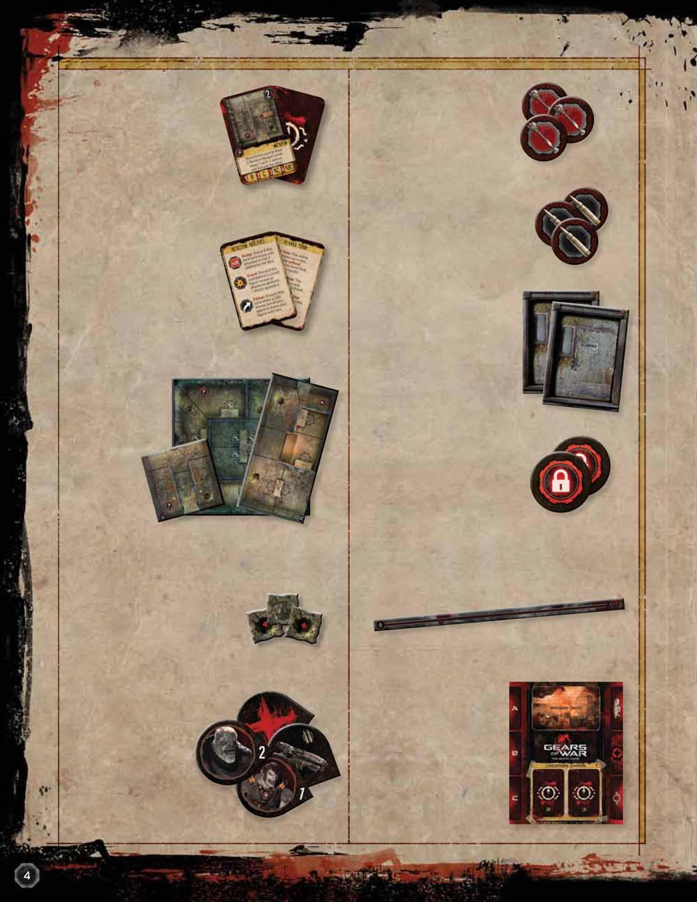 Helyszín kártyák Ezen kártyákat a Küldetés előkészület kártya szerint válogatjuk össze és keverjük meg. Ha egy játékos felfedez egy új területet, húz egy ilyen lapot.