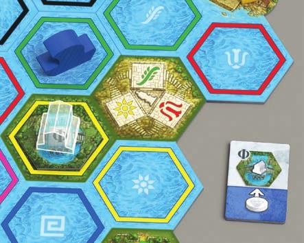 Egy sziget felfedezése Az akció végrehajtásához a játékos jóslatkockájának a színe meg kell egyezzen a szigetmező hexájáéval.
