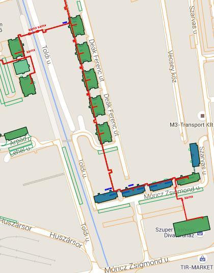 Folyamatban lévő műszaki beruházás: Toldi - Móricz Zsigmond utca: Ellátási körzet: Móricz Zsigmond utca 25-27. Móricz Zsigmond utca 29-31. Móricz Zsigmond utca 33-35. Móricz Zsigmond utca 37-39.