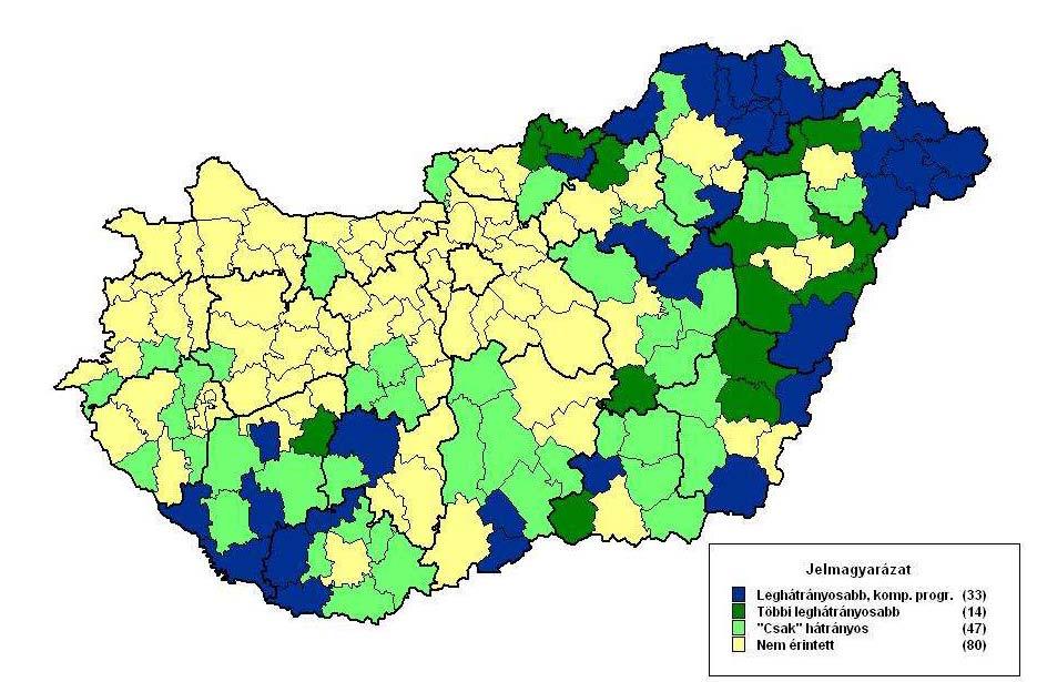 4. z egyes mutatócsoportok átlagos értéke adta a gazdasági, az infrastrukturális, a társadalmi, a szociális és a foglalkoztatási helyzet mérőszámát, majd az öt mutatócsoport átlaga lett az