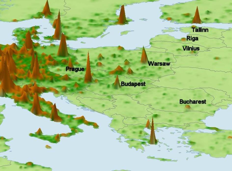 Forrás: A Világbank Fejlesztési és Kutatócsoportjának becslése (GIS programmal) Indermit Gill, Chorching Goh and Mark